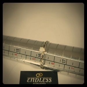 Sterling Silver with Natural Opal Infinity Ring